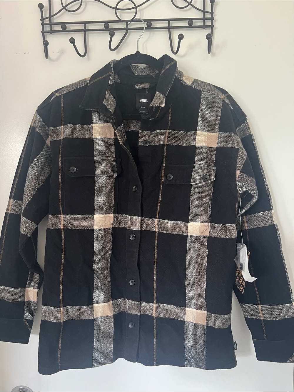 Vans Black & Cream Plaid Jacket